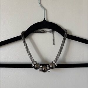 Elegant Silver Necklace with Crystal Accents